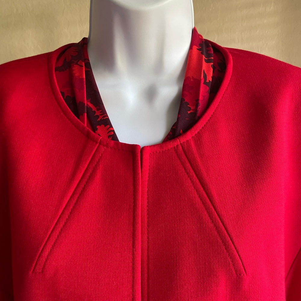Tahari Topper Coat Women’s Red 16W - Picture 4 of 16